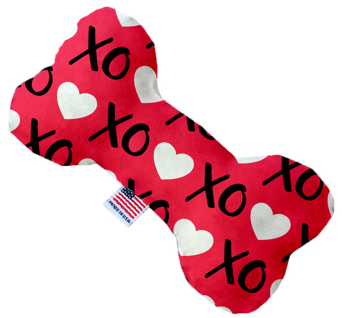 Red XOXO Bone Dog Toy