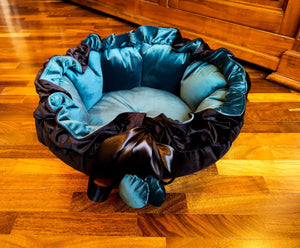 Custom Hand-Made Design - Round Velvet Cushion Pet Bed