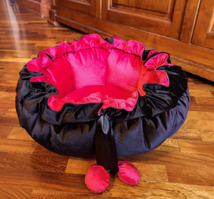 Custom Hand-Made Design - Round Velvet Cushion Pet Bed