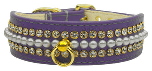 Mini Pearl 3 Row Pearl and Jewel Dog Collar